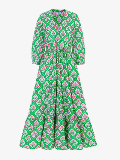 Pink City Prints Emerald trellis maria dress at Collagerie