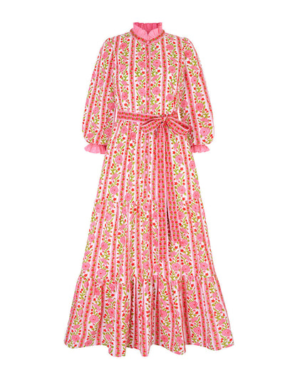 Pink City Prints Festive border Tilly dress at Collagerie