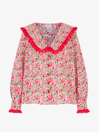 Pink City Prints Festive ditsy Esme blouse at Collagerie