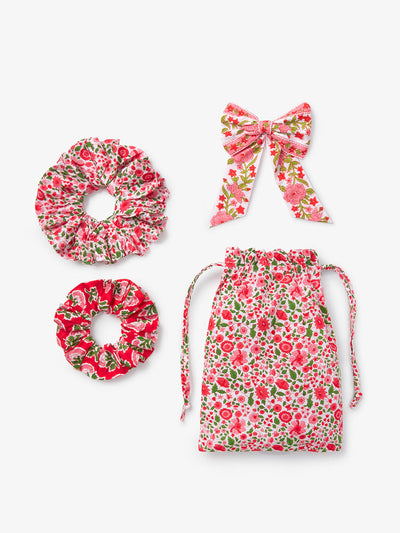 Pink City Prints Festive mix scrunchie set at Collagerie