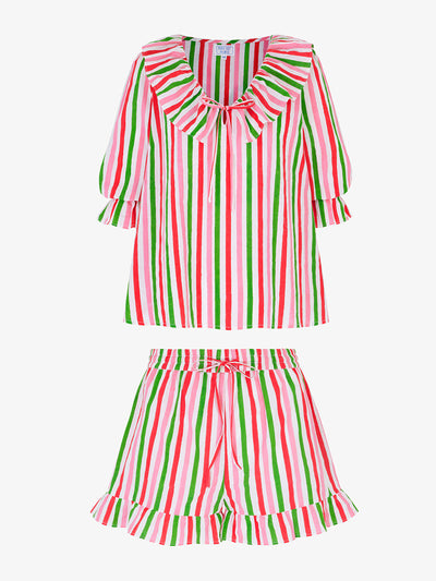 Pink City Prints Festive stripe Cally set at Collagerie