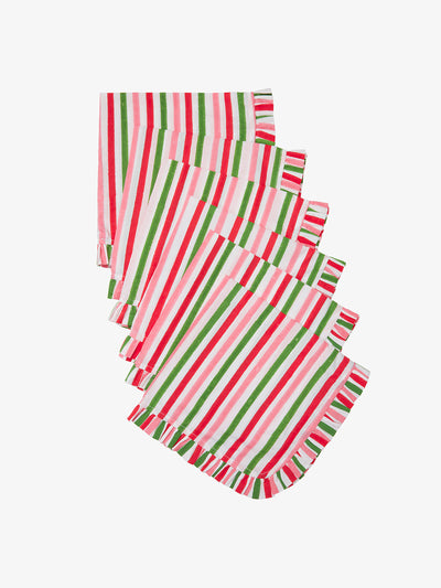 Pink City Prints Festive Stripe Napkins (Set of 6) at Collagerie