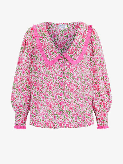 Pink City Prints Hollyhock meadow esme blouse at Collagerie