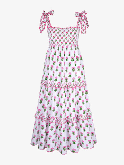 Pink City Prints Hollyhock mix athens dress at Collagerie