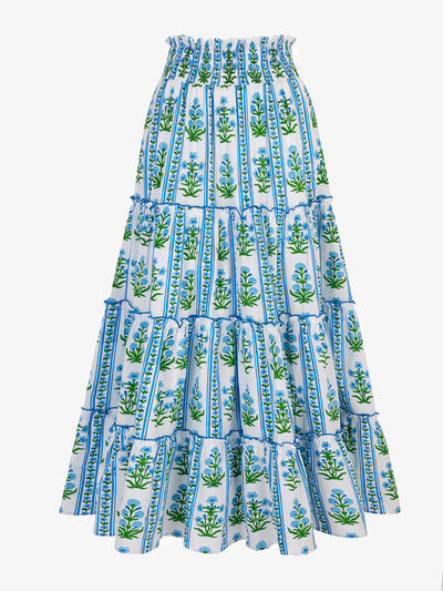 Pink City Prints Indigo border Rah rah skirt at Collagerie