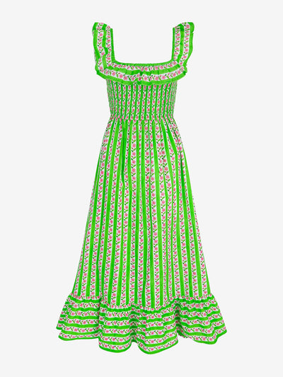 Pink City Prints Lime border Carrie dress at Collagerie