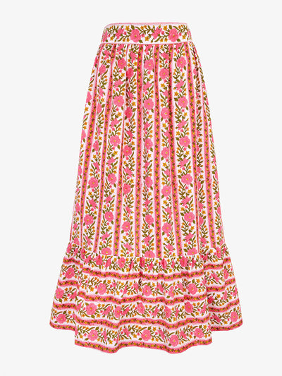 Pink City Prints Lime border Mabel skirt at Collagerie