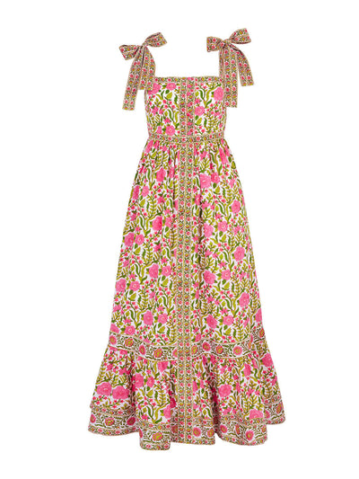 Pink City Prints Lime fields Corfu dress at Collagerie