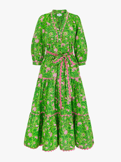 Pink City Prints Lime jungle marina dress at Collagerie