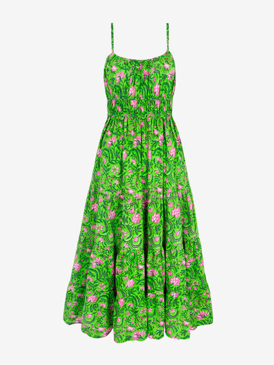 Pink City Prints Lime jungle seychelles dress at Collagerie