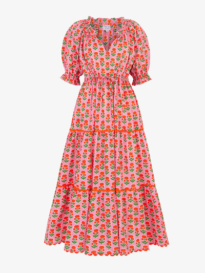 Pink City Prints Marigold buta Calypso dress at Collagerie