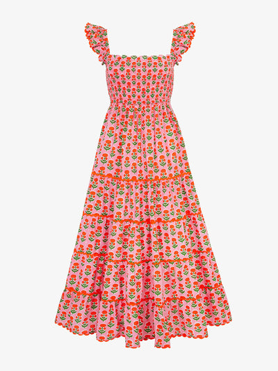 Pink City Prints Marigold buta Jessica dress at Collagerie