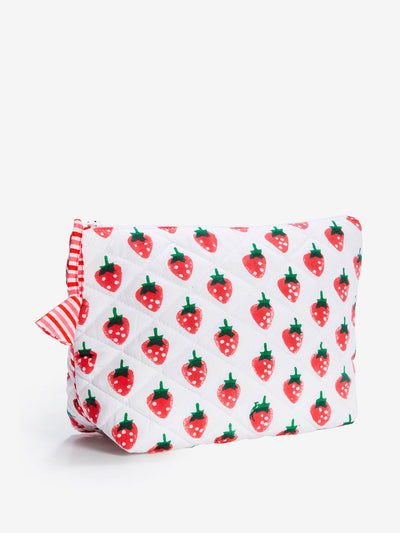 Pink City Prints Mini strawberry make-up pouch at Collagerie