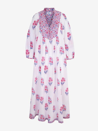 Pink City Prints Mulberry magnolia Cassie kaftan at Collagerie
