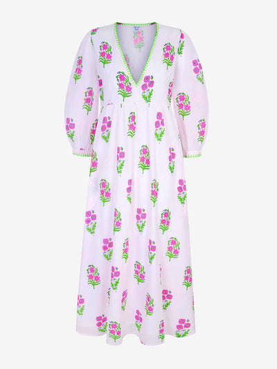 Pink City Prints Neon agapanthus lydia dress at Collagerie