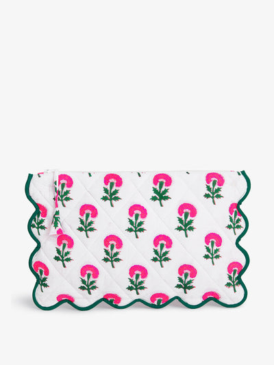 Pink City Prints Neon hollyhock pouch at Collagerie