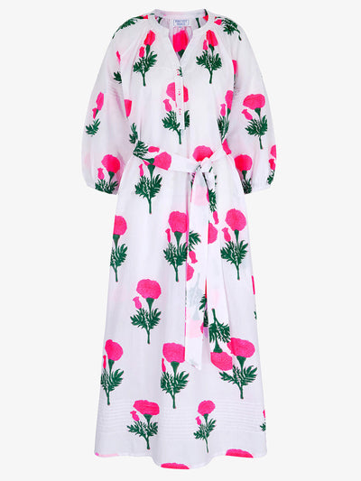 Pink City Prints Neon marigold beach dress at Collagerie