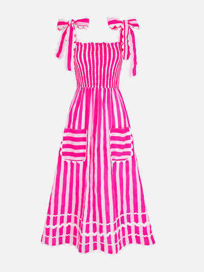 Pink City Prints Neon stripe Immy dress at Collagerie