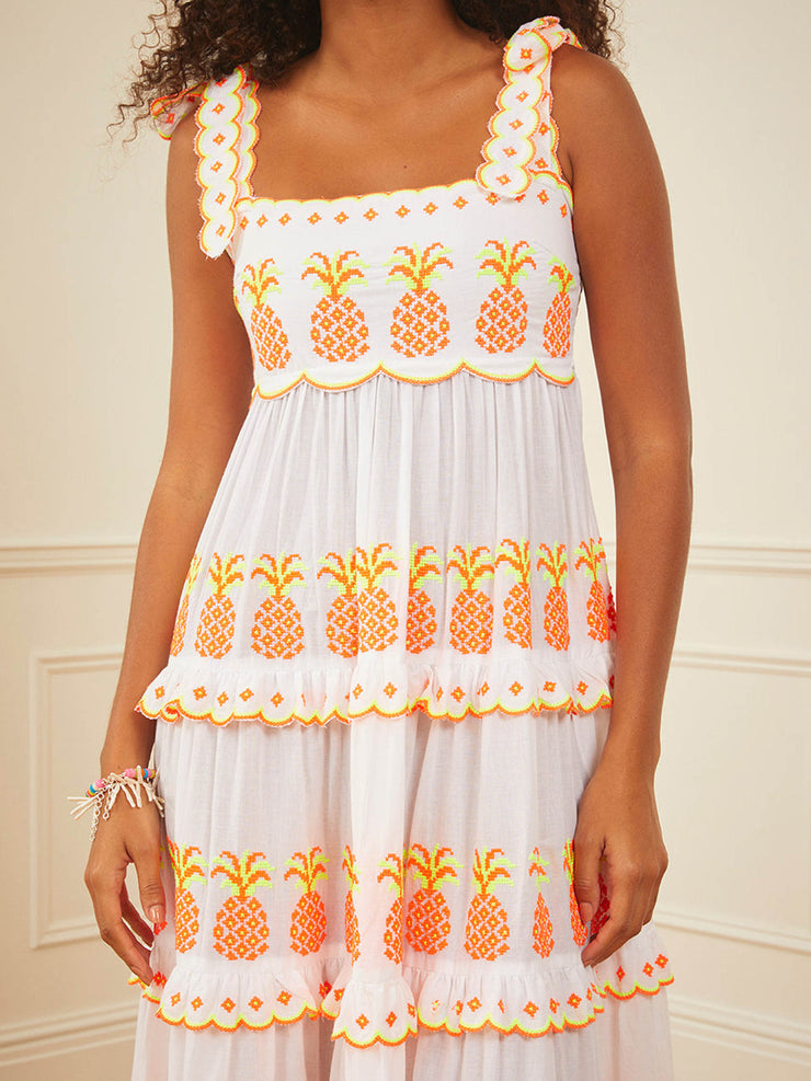 Pineapple cross stitch athens dress  Pink City Prints    - Collagerie