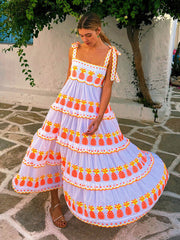 Pineapple cross stitch athens dress  Pink City Prints    - Collagerie