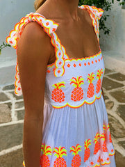 Pineapple cross stitch athens dress  Pink City Prints    - Collagerie