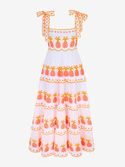 Pineapple cross stitch athens dress  Pink City Prints    - Collagerie