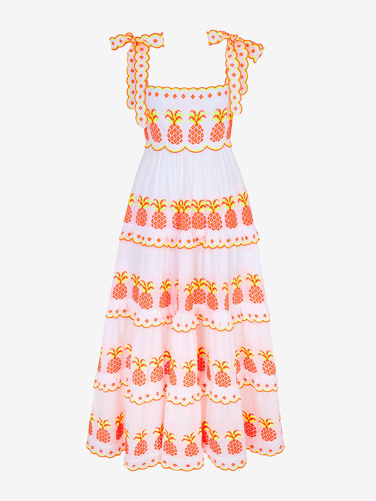 Pineapple cross stitch athens dress  Pink City Prints    - Collagerie