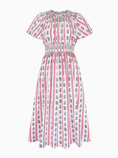Pink City Prints Pink city stripe Tamsin dress at Collagerie
