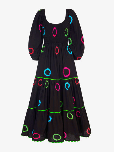 Pink City Prints Rainbow polka Angelina dress at Collagerie