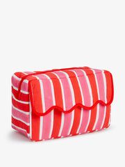 Raspberry stripe wash bag