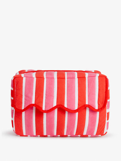 Pink City Prints Raspberry stripe wash bag at Collagerie