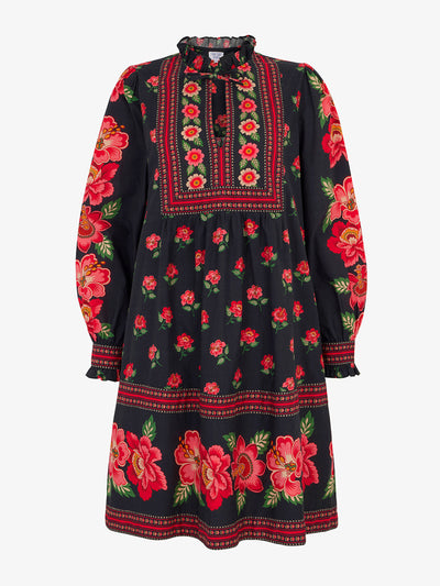 Pink City Prints Scarlet folk Nell mini dress at Collagerie