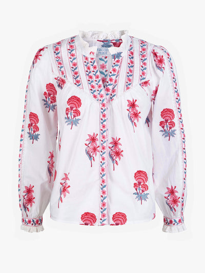 Pink City Prints Scarlet lily claudia blouse at Collagerie