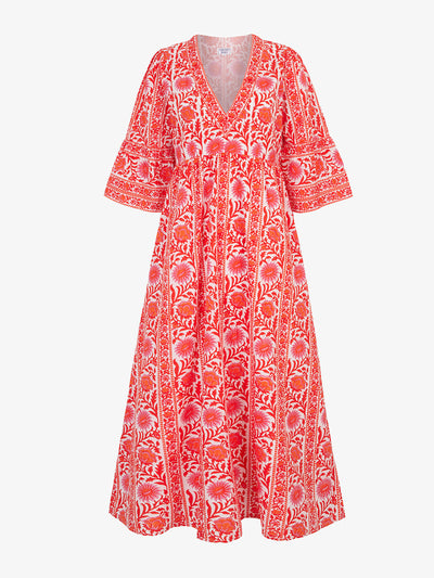 Pink City Prints Sunset border Cyprus dress at Collagerie