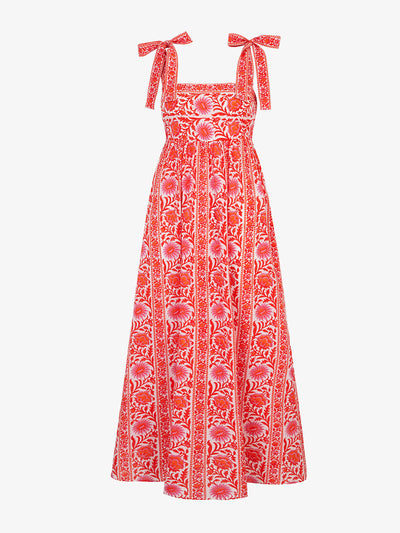 Pink City Prints Sunset border Mykonos dress at Collagerie