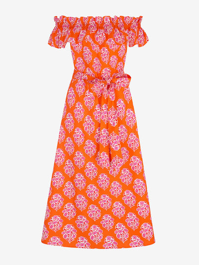Pink City Prints Tangerine Buta Tallulah dress at Collagerie