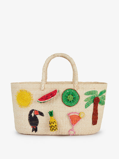 Pink City Prints Holiday beach basket at Collagerie