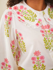 Zest botanical apple blouse Tops Pink City Prints    - Collagerie