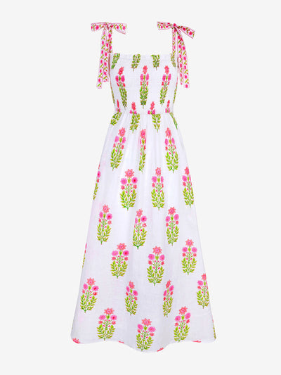 Pink City Prints Zest botanical martina dress at Collagerie