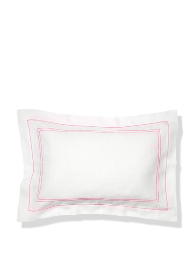 Volga Linen Pink hemstitch pillowcase at Collagerie