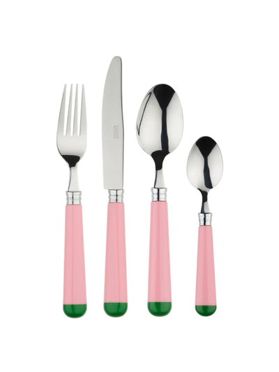 In The Roundhouse Pink and green cutlery (16-piece set) at Collagerie