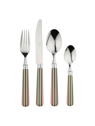 In The Roundhouse Pink and green stripe cutlery set at Collagerie