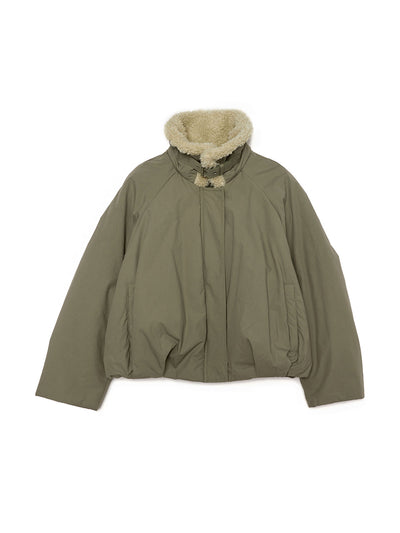 Pixie Market Fur collar olive bomber jacket at Collagerie