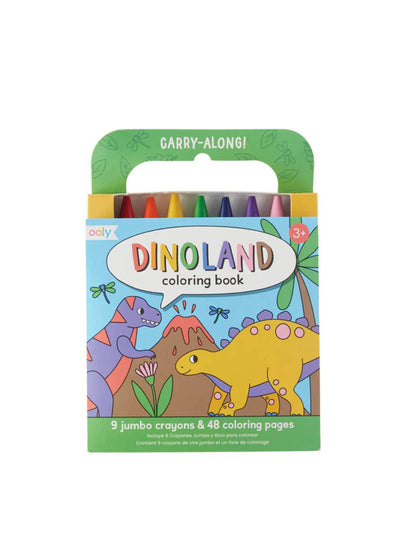 Ooly Dinoland carry along crayon & colouring book kit at Collagerie