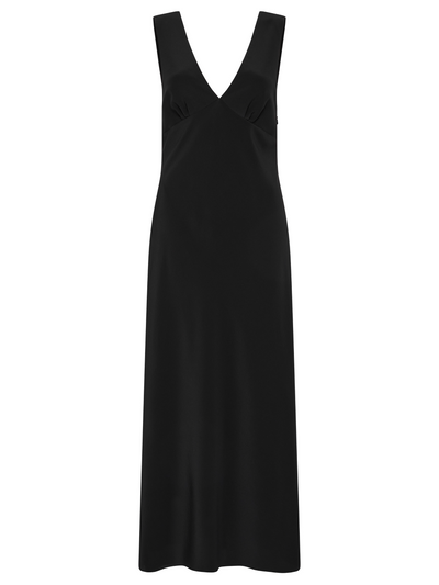 Matteau Black plunge slip dress at Collagerie