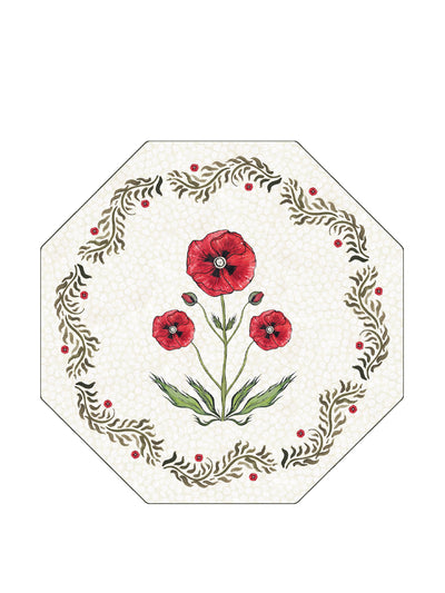 Bell Hutley Poppy field hexagon coaster at Collagerie