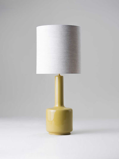 Porta Romana Yellow table lamp with linen shade at Collagerie