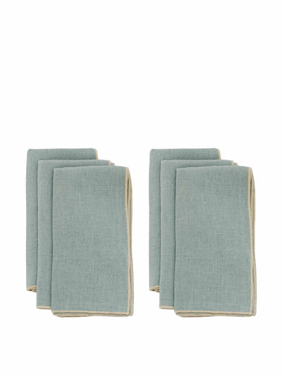 Porta Celadon linen napkins (set of 6) at Collagerie