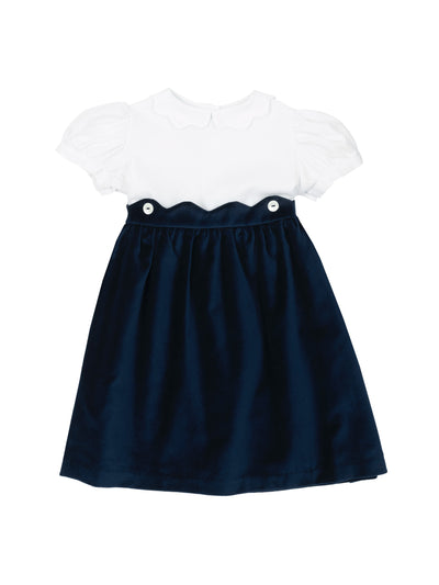 il porticciolo Navy velvet dress at Collagerie