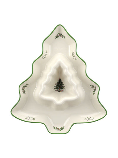 Spode Christmas tree chip & dip bowl at Collagerie